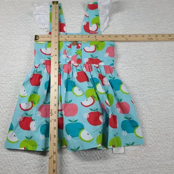Eleanor Rose Back to School top Size 7-8 kids kidcore whimsy apple print resort - Picture 3 of 5